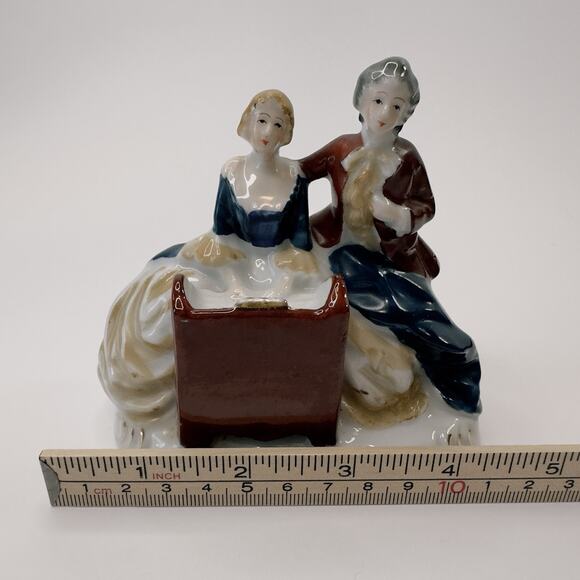 Occupied Japan Figurine 18th Century Couple at Piano Hand Painted 1945-1952 VTG - Picture 10 of 12